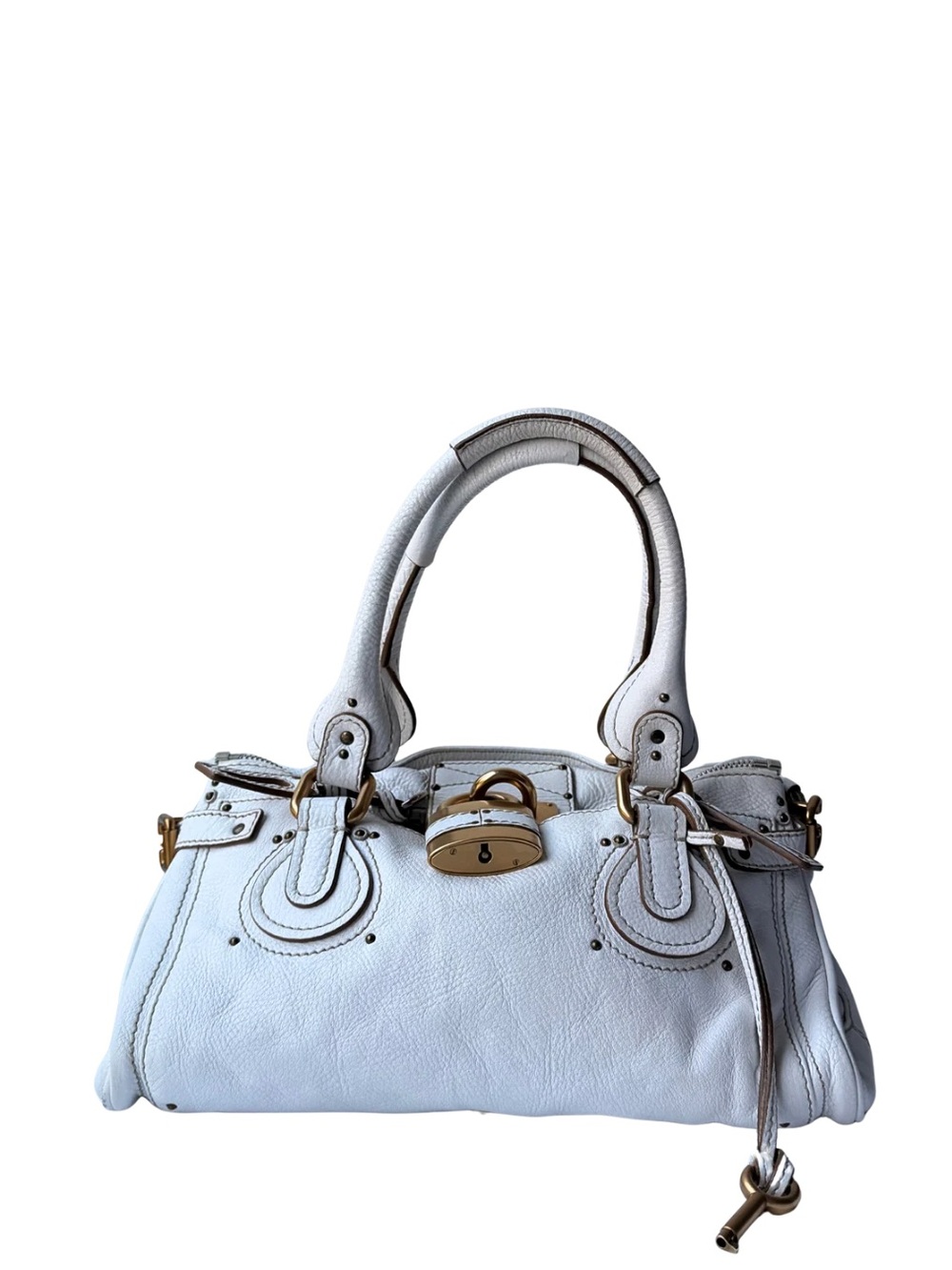 Chloe Paddington White Leather Padlock Bag - Phoebe Philo Design - It Bag 2007